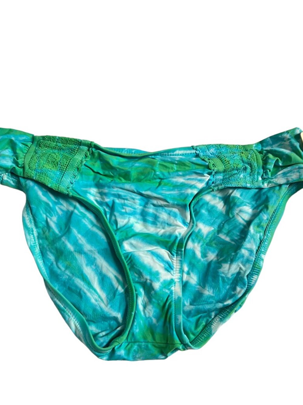 Lucky Brand swimsuit bottoms blue green tie dye small bikini swim